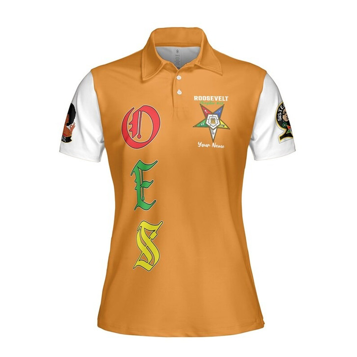Custom Chapter Name OES Order Of The Eastern Star Sisterhood Women's Polo Shirt Size S-5XL