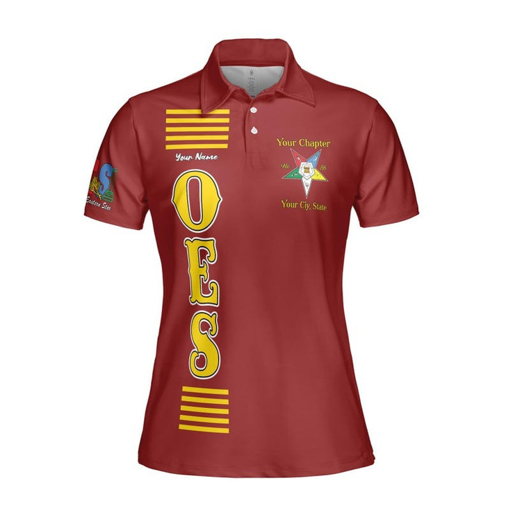 Personalized Name OES Order of Eastern Star Face ever EASTWARD toward the LIGHT Women's Polo Shirt Size S-5XL