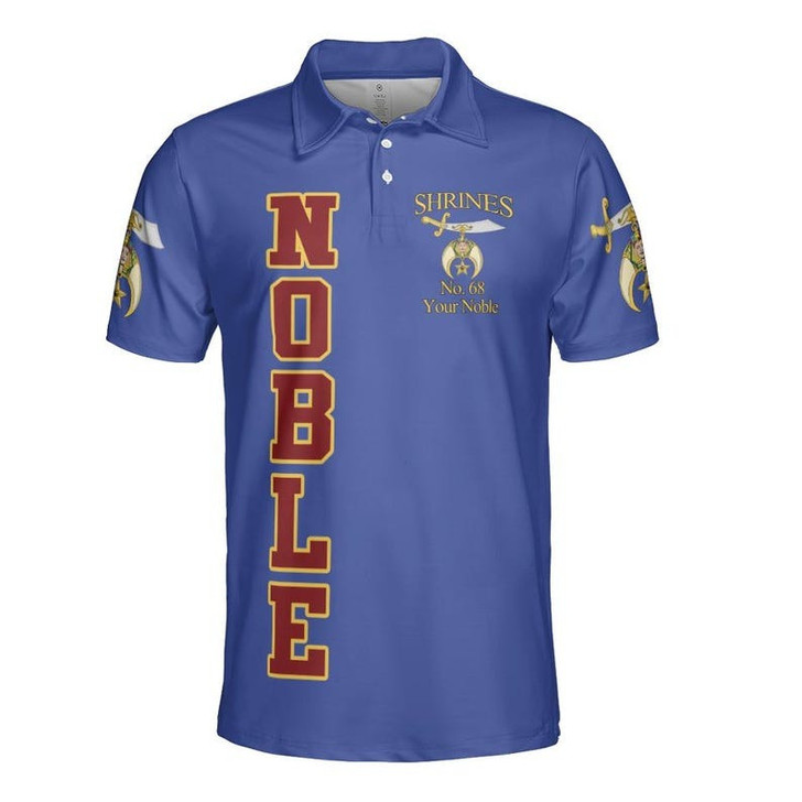 Custom Temple Name Shriners Noble Mystic Ancient Style 3D Men's Polo Shirt S-5XL