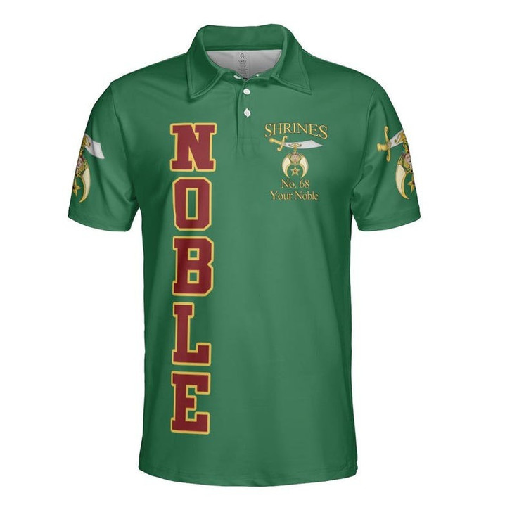 Custom Temple Name Shriners Noble Mystic Ancient Style 3D Men's Polo Shirt S-5XL