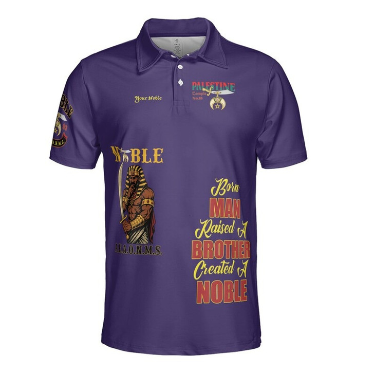 Custom Temple Name Nobles 1983 AEAONMS Warrior Sons Of The Desert Shriners Prince Hall 3D Men's Polo Shirt S-5XL