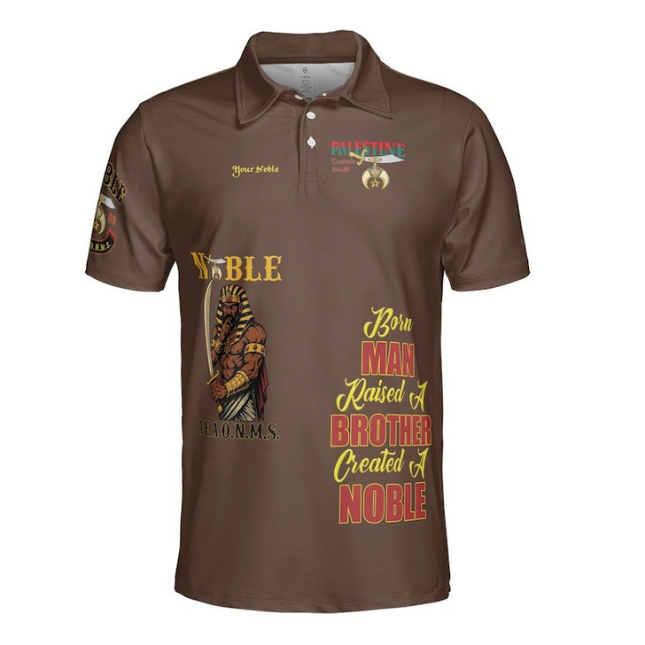 Custom Temple Name Nobles 1983 AEAONMS Warrior Sons Of The Desert Shriners Prince Hall 3D Men's Polo Shirt S-5XL
