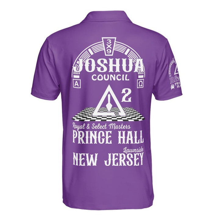 Custom Council Name Prince Hall Royal and Select Masters Freemasonry 3D Men's Polo Shirt S-5XL