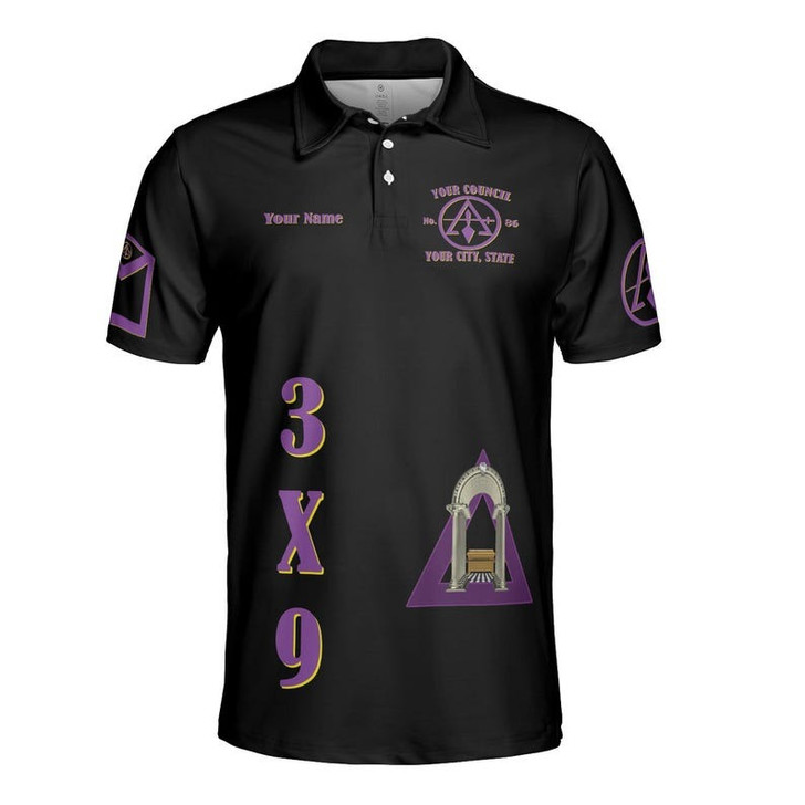 Custom Council Royal and Select Masters Freemasonry Fiat Lux 3D Men's Polo Shirt S-5XL