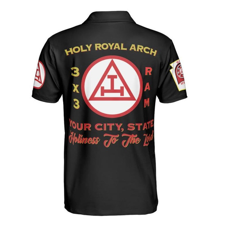 Custom Name Holy Royal Arch Masonry York Rite Freemasonry Masonic 3D Men's Polo Shirt S-5XL