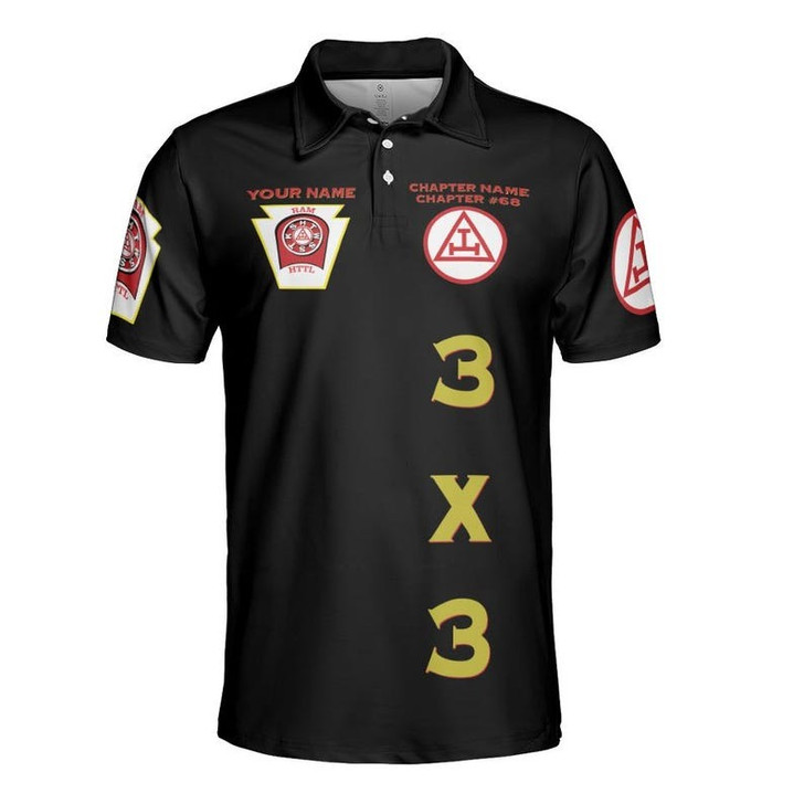 Custom Name Holy Royal Arch Masonry York Rite Freemasonry Masonic 3D Men's Polo Shirt S-5XL
