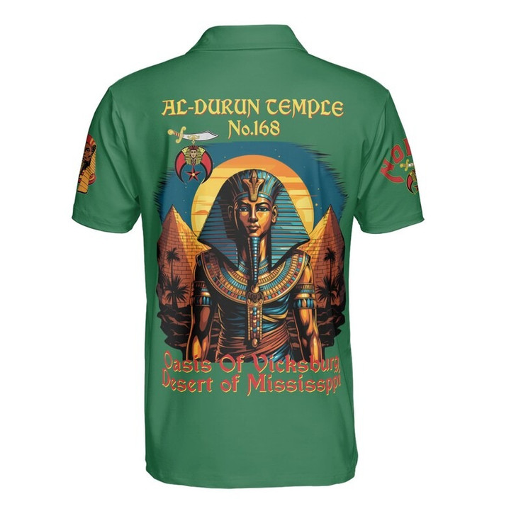 Custom Temple Name Nobles Mystic Shrine AEAONMS King Of The Desert Freemasonry 3D Men's Polo Shirt S-5XL
