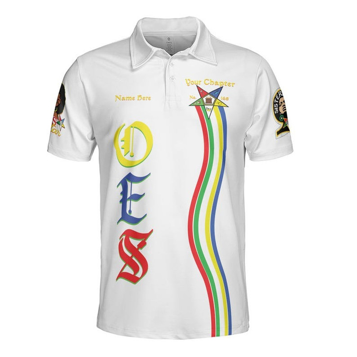 Custom Chapter Name OES Order of the Eastern Star Masonic Destined To Shine 3D Men's Polo Shirt S-5XL