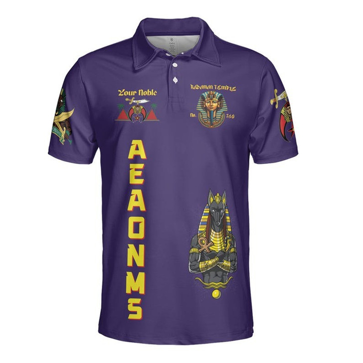 Custom Temple Name Nobles Mystic Shrine AEAONMS Son of the Desert 3D Men's Polo Shirt S-5XL