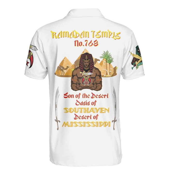 Custom Temple Name Nobles Mystic Shrine AEAONMS Son of the Desert 3D Men's Polo Shirt S-5XL