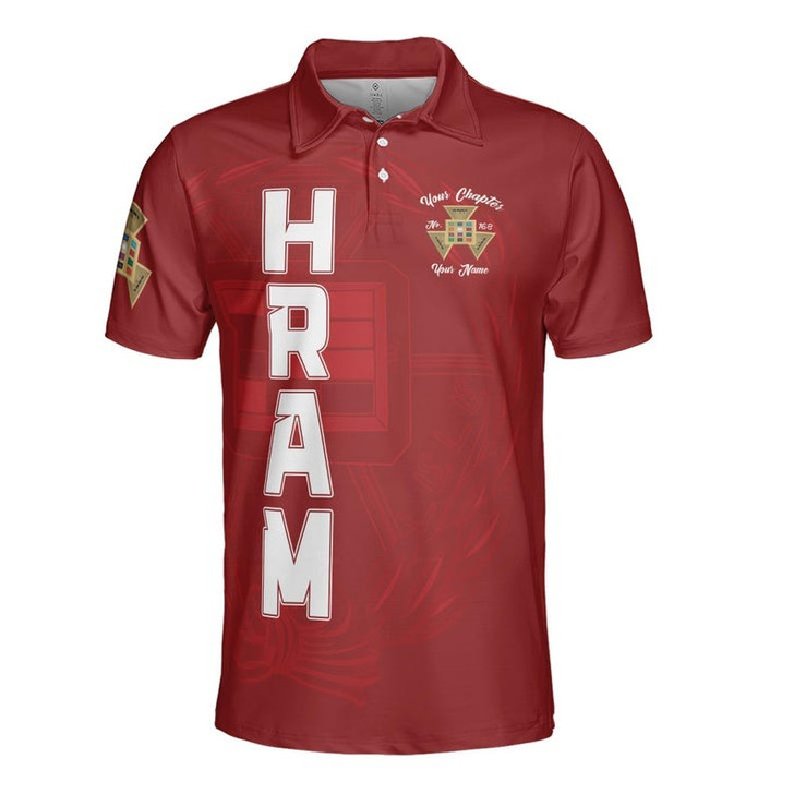 Custom Name Royal Arch Past High Priest HRAM PHA York Rite Freemason 3D Men's Polo Shirt S-5XL