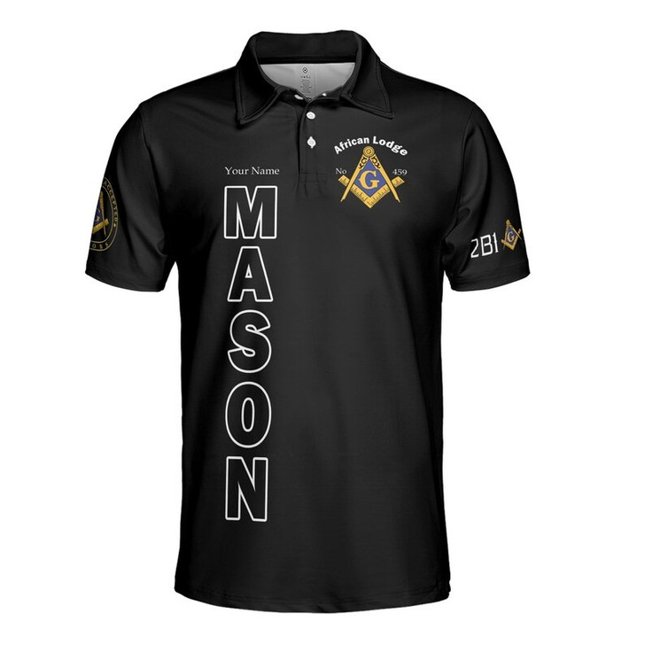 Personalized Lodge Name Raised Differntly F&AM PHA Prince Hall Affiliation Freemasonry 3D Men's Polo Shirt S-5XL