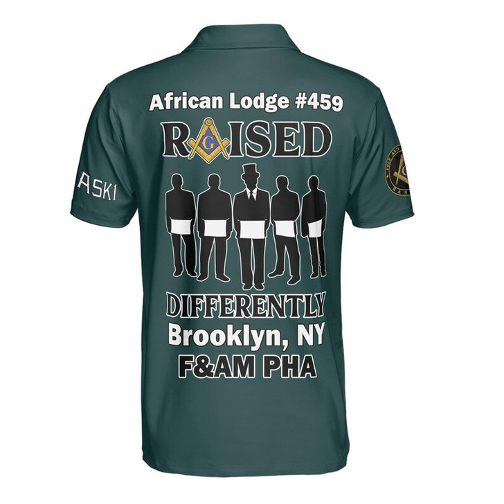Personalized Lodge Name Raised Differntly F&AM PHA Prince Hall Affiliation Freemasonry 3D Men's Polo Shirt S-5XL