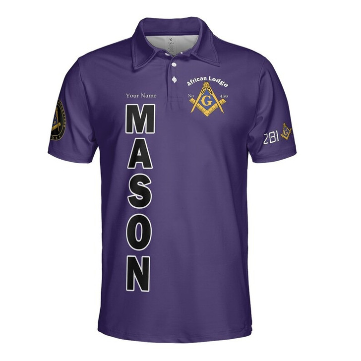 Personalized Lodge Name Raised Differntly F&AM PHA Prince Hall Affiliation Freemasonry 3D Men's Polo Shirt S-5XL