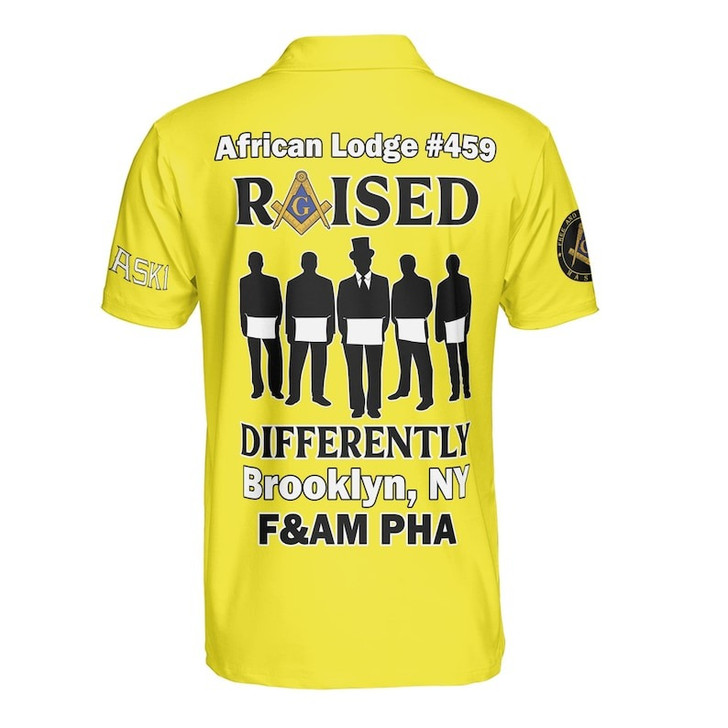 Personalized Lodge Name Raised Differntly F&AM PHA Prince Hall Affiliation Freemasonry 3D Men's Polo Shirt S-5XL