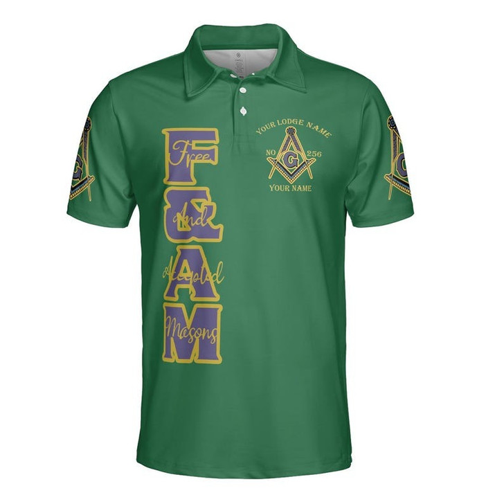 Personalized Lodge Name Prince Hall Mason Father Of All Freemason 3D Men's Polo Shirt S-5X