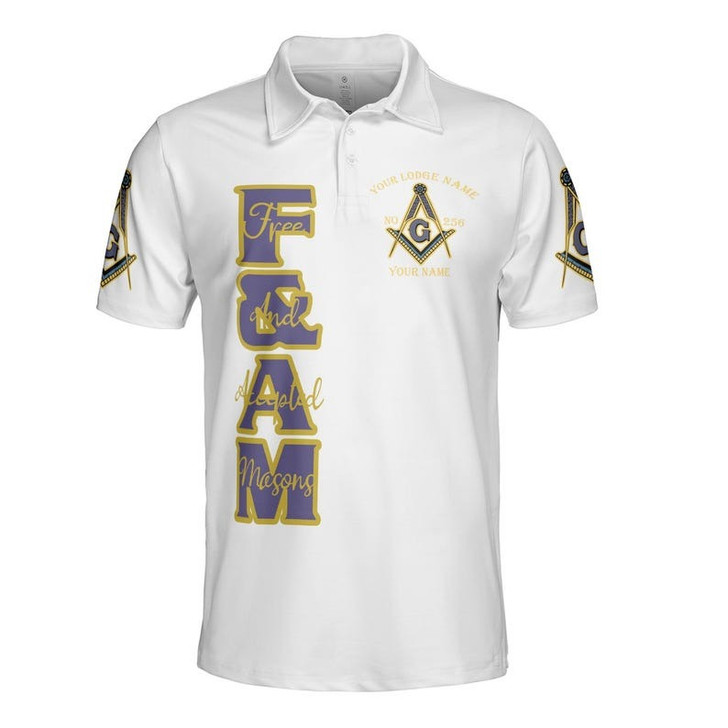 Personalized Lodge Name Prince Hall Mason Father Of All Freemason 3D Men's Polo Shirt S-5X