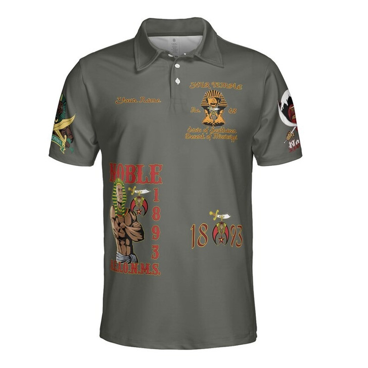 Custom Name Nobles 1893 Of The Mystic Shrine AEAONMS 3D Men's Polo Shirt S-5XL