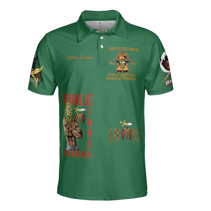 Custom Name Nobles 1893 Of The Mystic Shrine AEAONMS 3D Men's Polo Shirt S-5XL