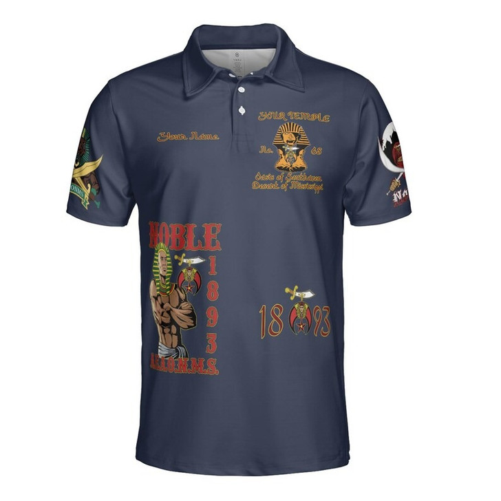 Custom Name Nobles 1893 Of The Mystic Shrine AEAONMS 3D Men's Polo Shirt S-5XL