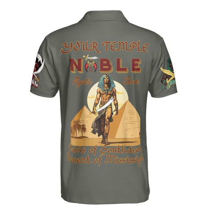 Custom Name Nobles 1893 Of The Mystic Shrine AEAONMS 3D Men's Polo Shirt S-5XL