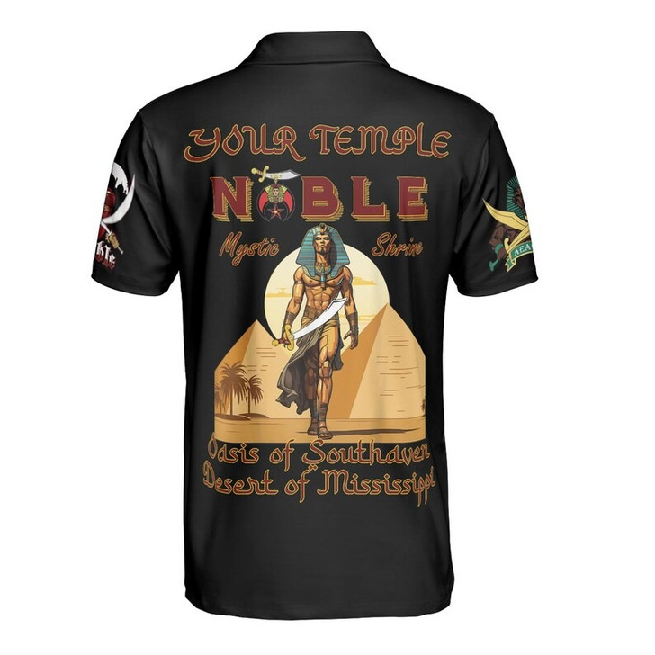 Custom Name Nobles 1893 Of The Mystic Shrine AEAONMS 3D Men's Polo Shirt S-5XL