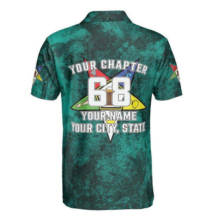 Custom Chapter OES Order of the Eastern Star Freemasonry 3D Men's Polo Shirt S-5XL