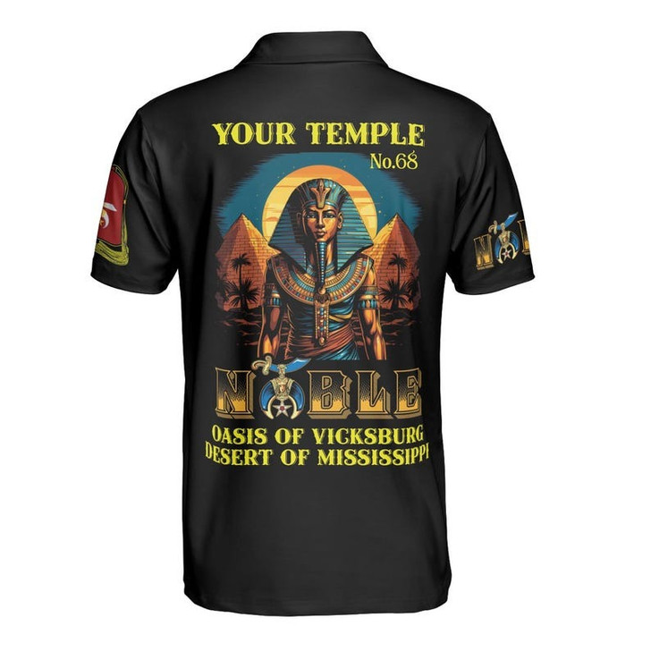 Custom King Of The Desert Shriner Nobles Mystic Ancient Style 3D Men's Polo Shirt S-5XL