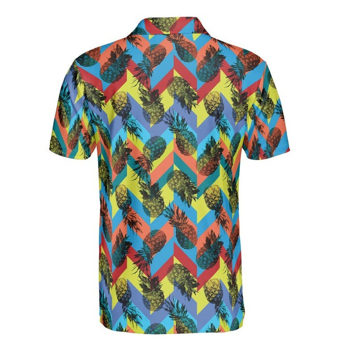 Funny Tropical seamless pattern with pineapples 3D Men's Polo Shirt S-5XL