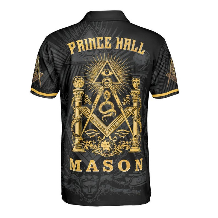 Masonic Look to the East Custom Name Prince Hall 3D Men's Polo Shirt S-5XL