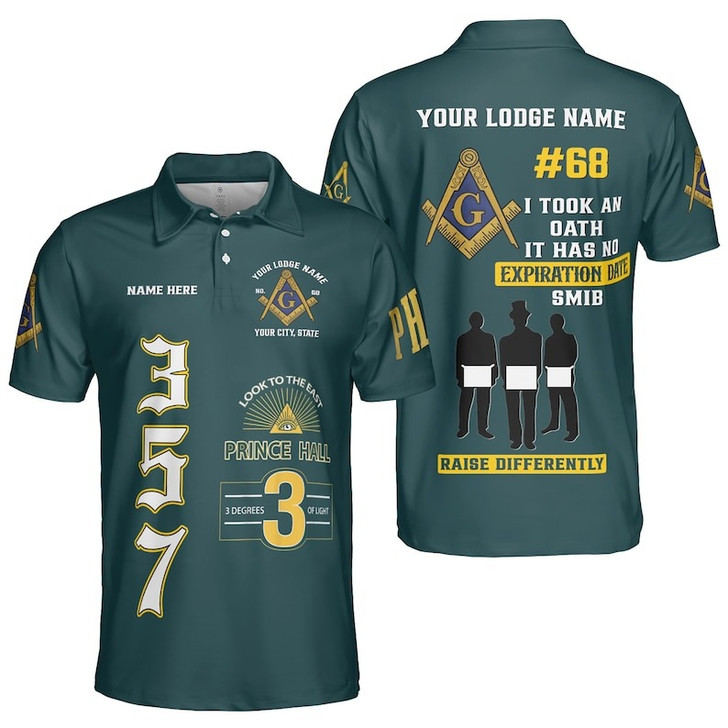 Personalized Name Freemasonry I Took An Oath Smib Prince Hall 3D Men's Polo Shirt S-5XL