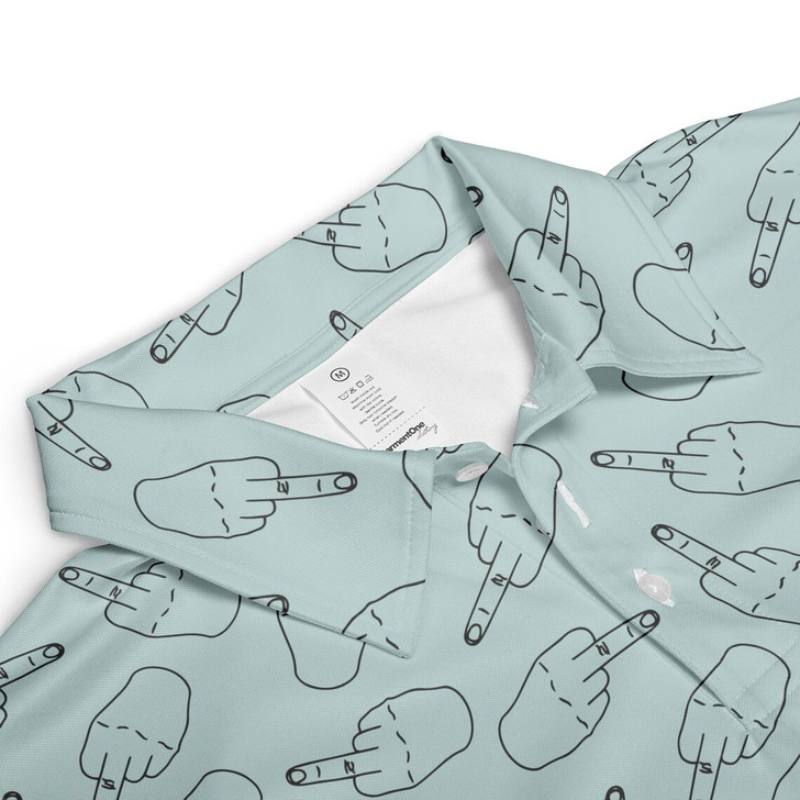 Funny Middle Finger Doodle 3D Men's Polo Shirt S-5XL