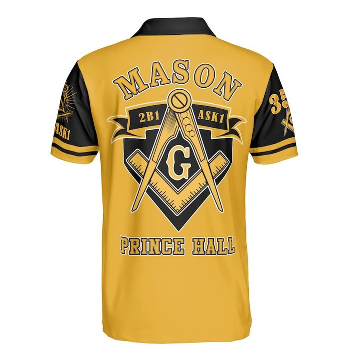 Personalized Lodge Name Freemasonry 2B1 ASK1 Master Mason Prince Hall 357 3D Men's Polo Shirt S-5XL