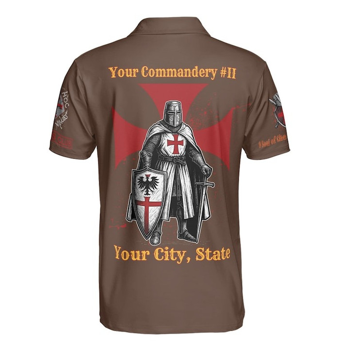 Customize Name Knights Templar Past Eminent Grand Commander 40 Miles Club Freemasonry 3D Men's Polo Shirt S-5XL