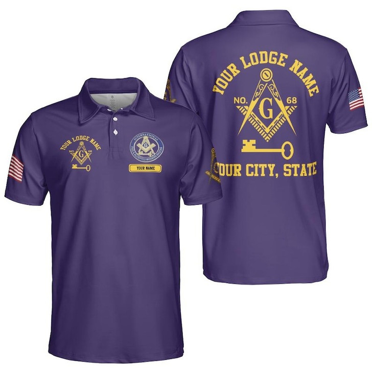 Personalized International Masonic Emblem 3D Men's Polo Shirt S-5XL