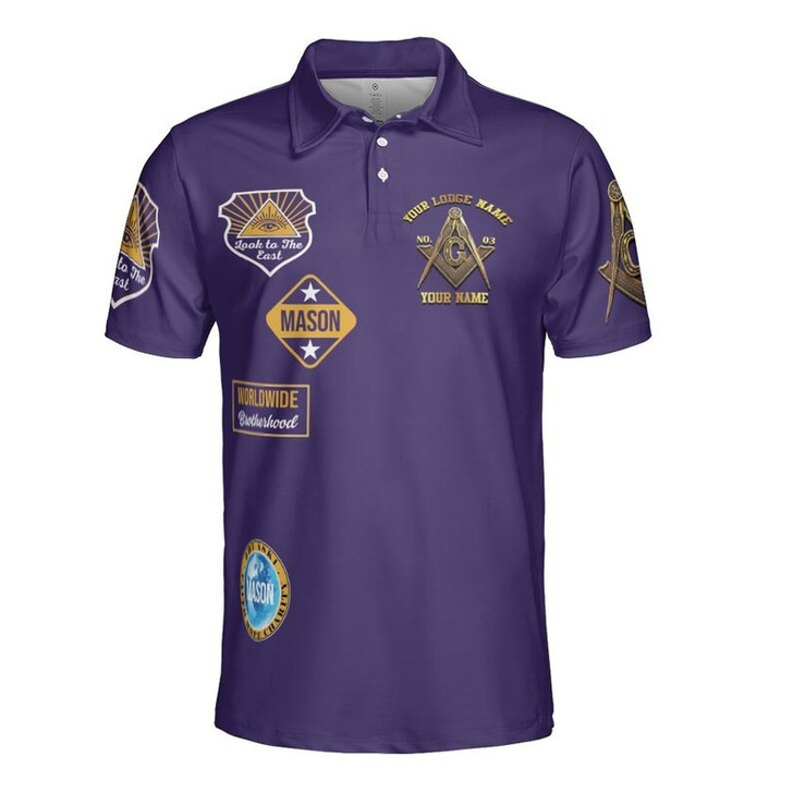 Custom Look To The East Mason Brotherhood 3D Men's Polo Shirt S-5XL