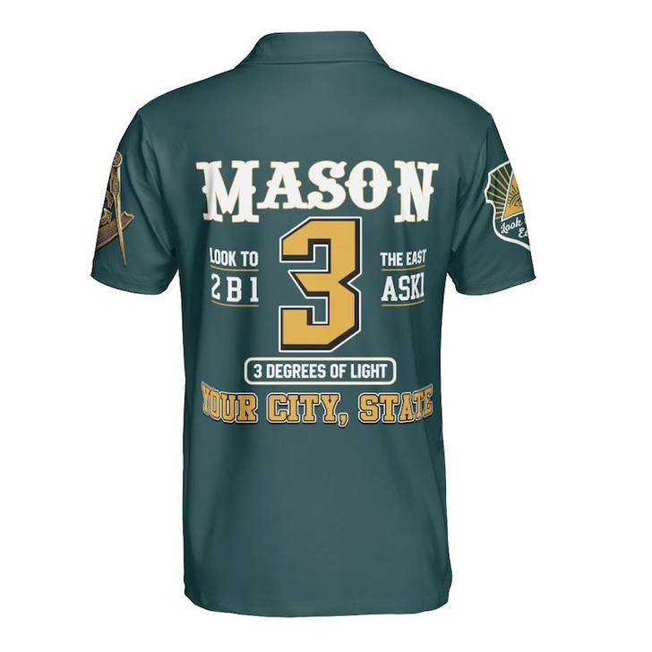 Custom Look To The East Mason Brotherhood 3D Men's Polo Shirt S-5XL