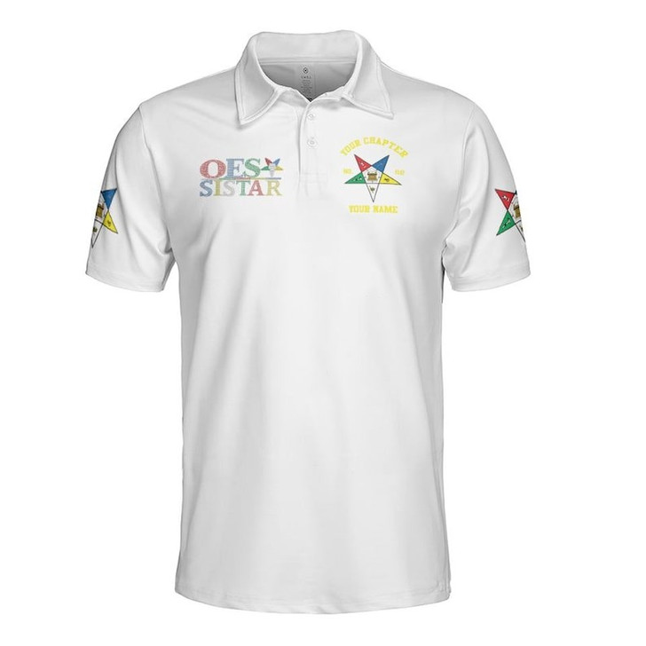 Custom Name OES Sistar Order Of The Eastern Star 3D Men's Polo Shirt S-5XL