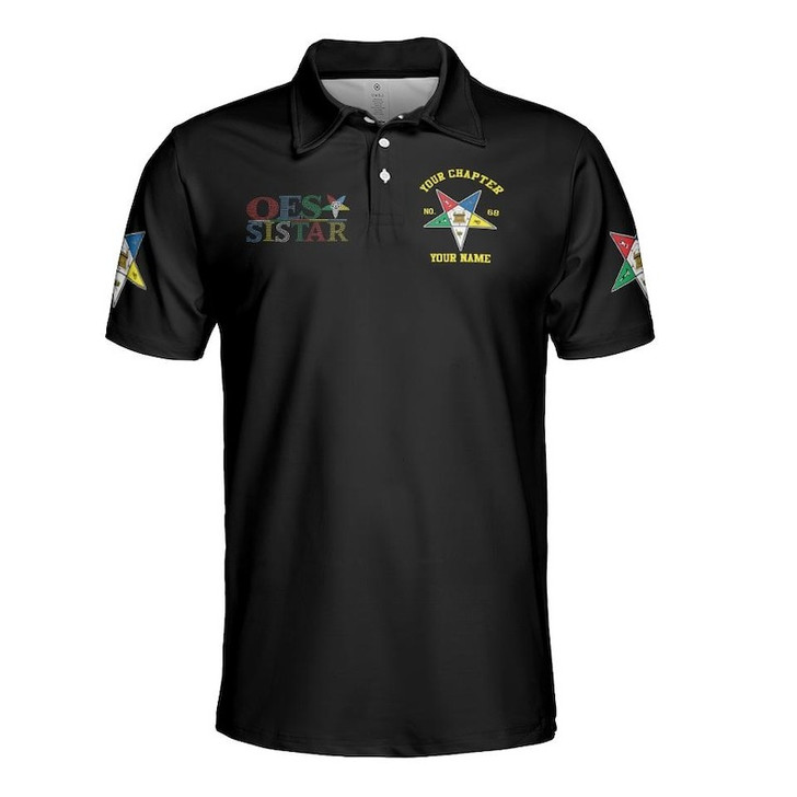 Custom Name OES Sistar Order Of The Eastern Star 3D Men's Polo Shirt S-5XL