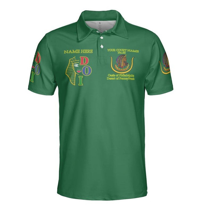 Custom Name DOI Daughters Of Isis Night Scene Shriners Aeaonms 3D Men's Polo Shirt S-5XL