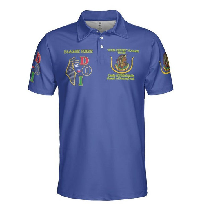 Custom Name DOI Daughters Of Isis Night Scene Shriners Aeaonms 3D Men's Polo Shirt S-5XL