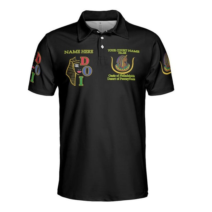 Custom Name DOI Daughters Of Isis Night Scene Shriners Aeaonms 3D Men's Polo Shirt S-5XL