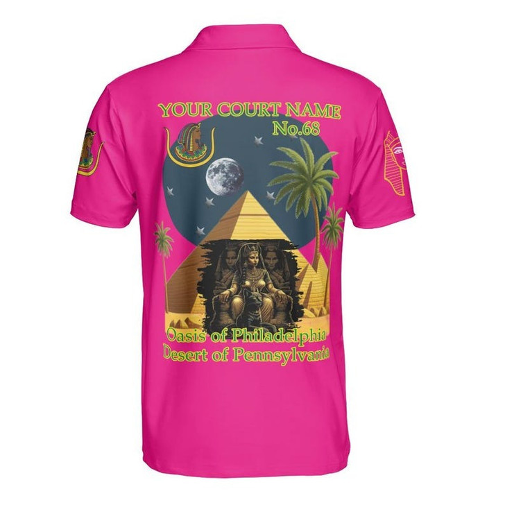 Custom Name DOI Daughters Of Isis Night Scene Shriners Aeaonms 3D Men's Polo Shirt S-5XL