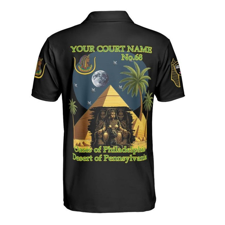 Custom Name DOI Daughters Of Isis Night Scene Shriners Aeaonms 3D Men's Polo Shirt S-5XL