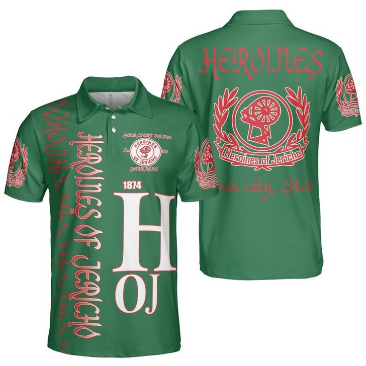 Custom Name Heroines Of Jericho Masonic Lodge HOJ 3D Men's Polo Shirt S-5XL