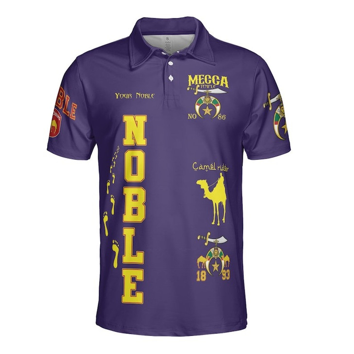 Personalized Temple Name Nobles Mystic Shrine AEAONMS Camel Walking Freemasonry 3D Men's Polo Shirt S-5XL