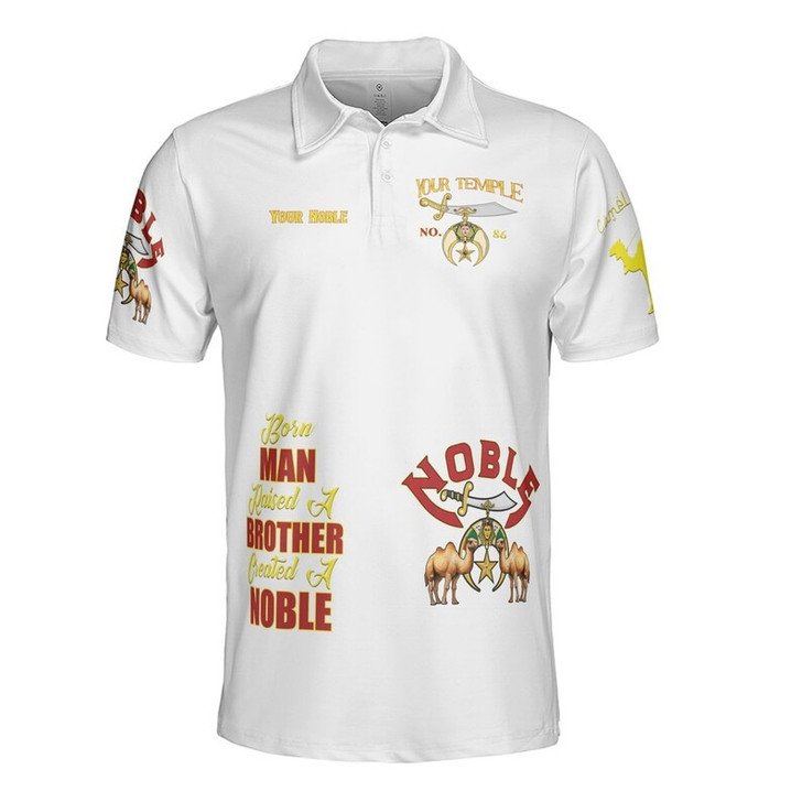 Personalized Temple Name Nobles Mystic Shrine AEAONMS Born Man Created A Noble Freemasonry 3D Men's Polo Shirt S-5XL