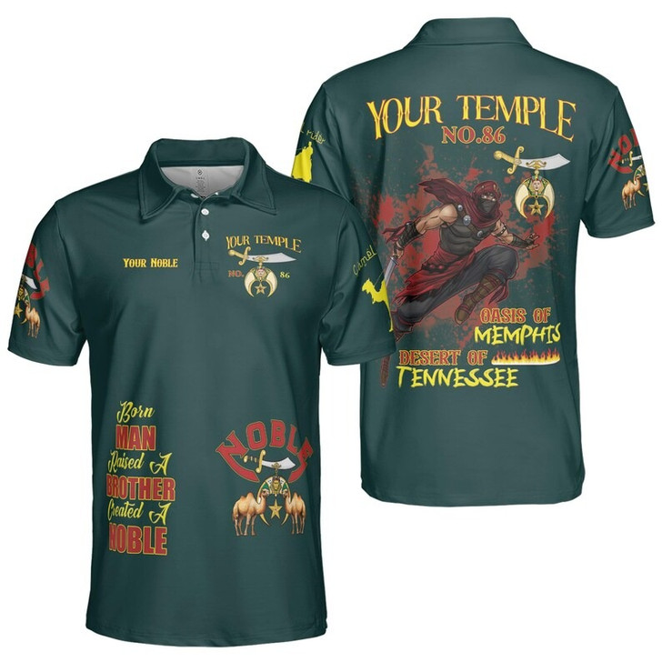 Personalized Temple Name Nobles Mystic Shrine AEAONMS Born Man Created A Noble Freemasonry 3D Men's Polo Shirt S-5XL