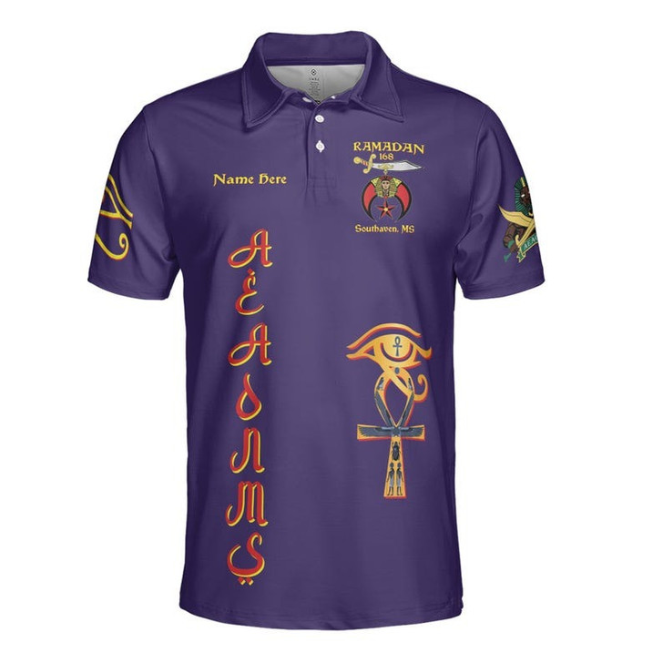 Custom Temple Name Nobles Mystic Shrine AEAONMS You've Been Warned 3D Men's Polo Shirt S-5XL