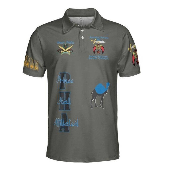Custom Temple Name Nobles Mystic Shrine AEAONMS PHAraoh King of Desert Pyramids 3D Men's Polo Shirt S-5XL